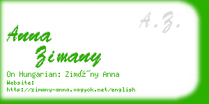 anna zimany business card